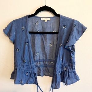 Brandy Melville Other - π Blue front tie top Brandy Melville Other - π Blue front tie top
